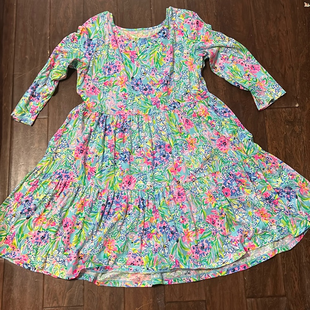 Lilly Pulitzer Multicolor Floral Tiered Dress - Pink, Blue, Green